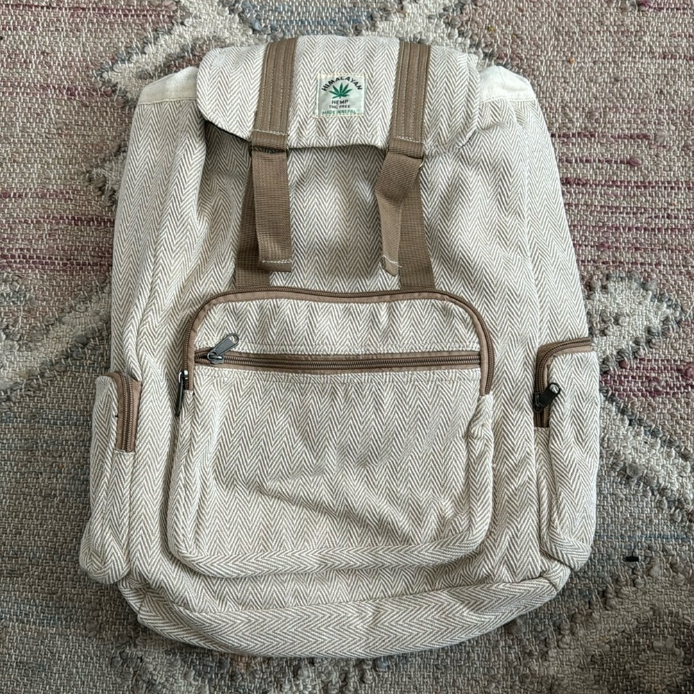 Hemp woven backpack